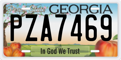 GA license plate PZA7469