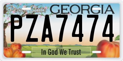 GA license plate PZA7474