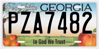 GA license plate PZA7482