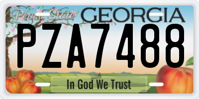 GA license plate PZA7488