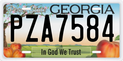 GA license plate PZA7584