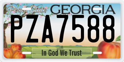 GA license plate PZA7588