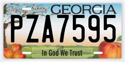 GA license plate PZA7595