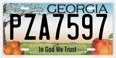 GA license plate PZA7597