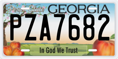 GA license plate PZA7682