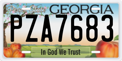 GA license plate PZA7683