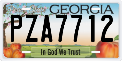 GA license plate PZA7712