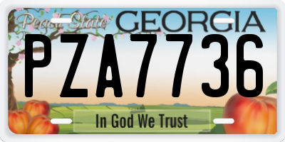 GA license plate PZA7736