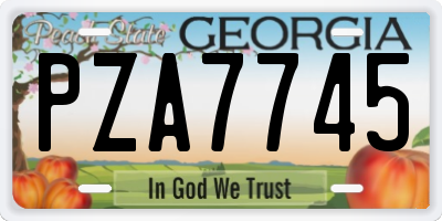 GA license plate PZA7745