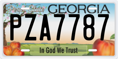 GA license plate PZA7787