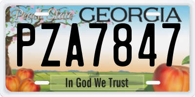 GA license plate PZA7847