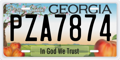 GA license plate PZA7874