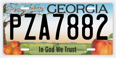 GA license plate PZA7882