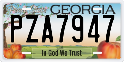 GA license plate PZA7947