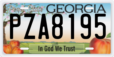 GA license plate PZA8195