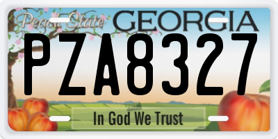 GA license plate PZA8327