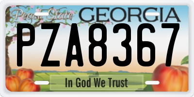 GA license plate PZA8367