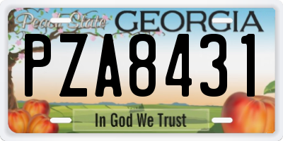 GA license plate PZA8431