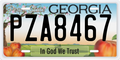 GA license plate PZA8467