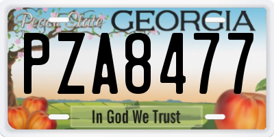 GA license plate PZA8477