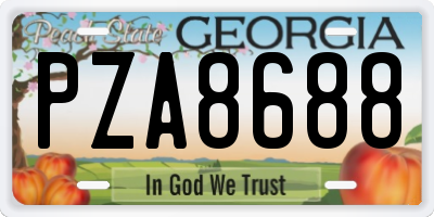 GA license plate PZA8688