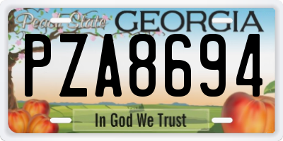 GA license plate PZA8694