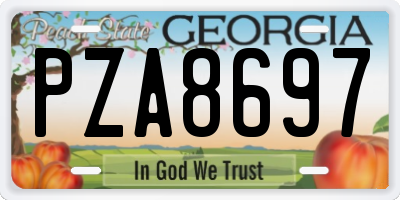 GA license plate PZA8697