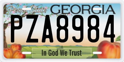 GA license plate PZA8984