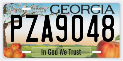 GA license plate PZA9048