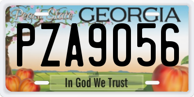 GA license plate PZA9056