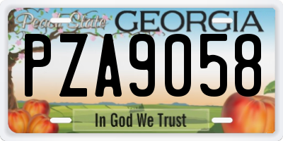 GA license plate PZA9058