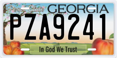 GA license plate PZA9241