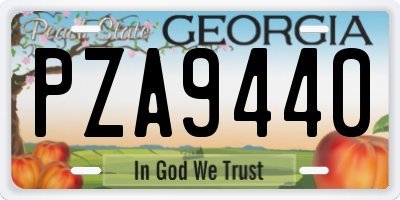 GA license plate PZA9440