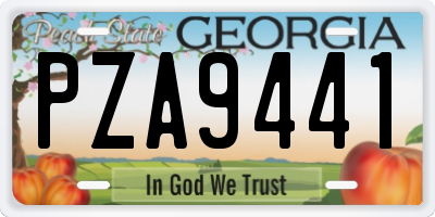 GA license plate PZA9441