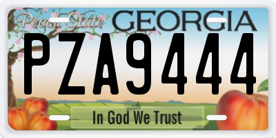 GA license plate PZA9444