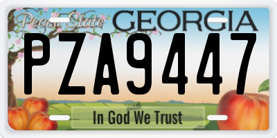 GA license plate PZA9447