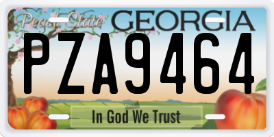 GA license plate PZA9464