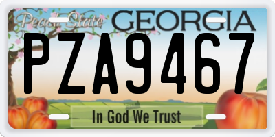 GA license plate PZA9467
