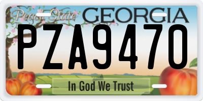 GA license plate PZA9470