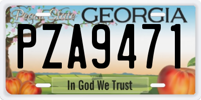 GA license plate PZA9471