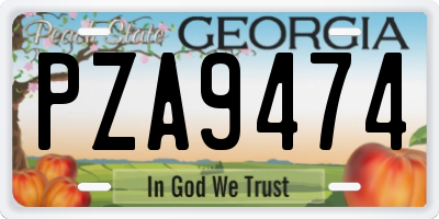 GA license plate PZA9474