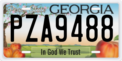 GA license plate PZA9488