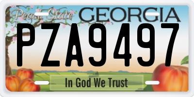 GA license plate PZA9497
