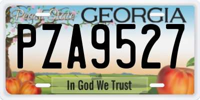 GA license plate PZA9527