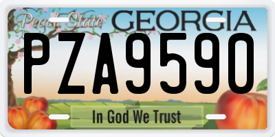 GA license plate PZA9590
