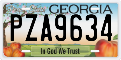 GA license plate PZA9634