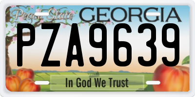 GA license plate PZA9639