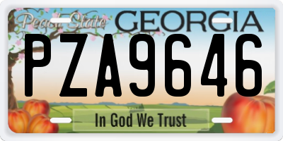GA license plate PZA9646