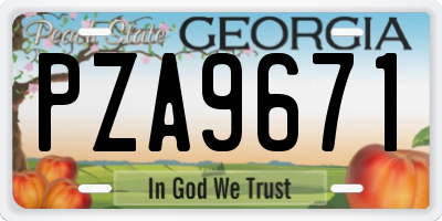 GA license plate PZA9671
