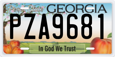 GA license plate PZA9681